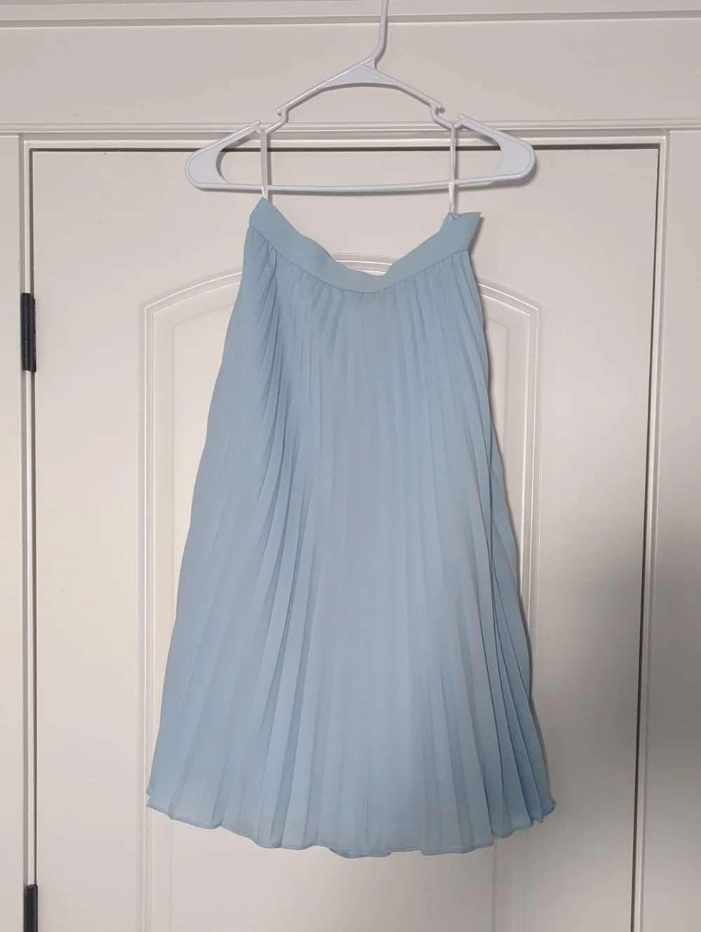 Kate Kasin Light Blue Pleated Midi Skirt - Women's